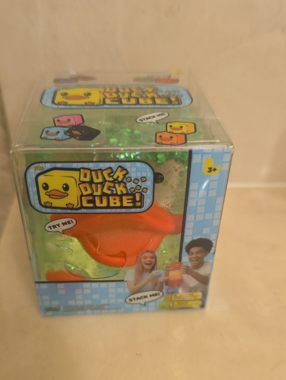 Duck Duck Cube Squishy Green Glitter Color